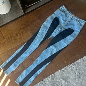Stylish Blue and Black Women's Jeans